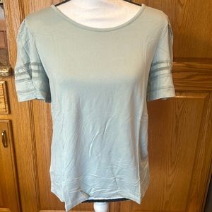 Ann Taylor Light Sage Green Short-Sleeve Shirt, Size Medium